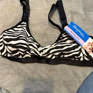 Bestform With Child - Nursing Bra Zebra Print‎ Black White Size Small NWT